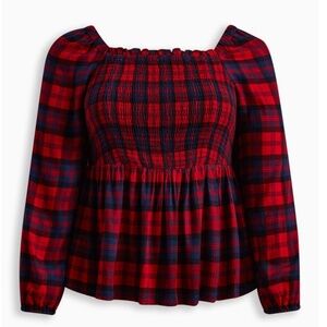 Brushed Rayon Acrylic Smocked Top